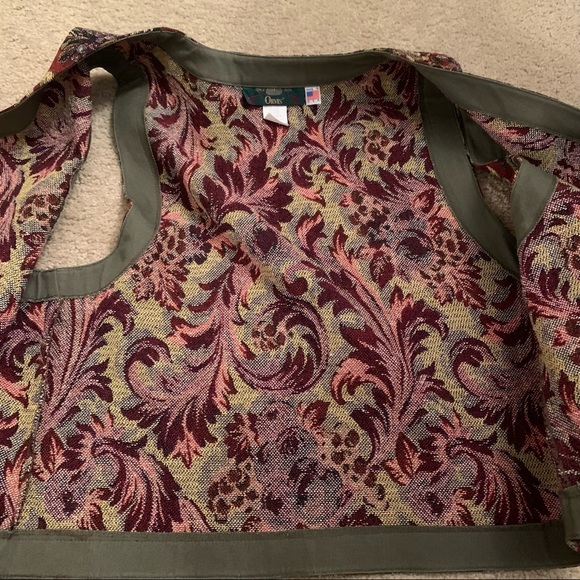 Vintage Orvis Fruit Motif Embroidered Button Vest Waistcoat - Picture 4 of 6